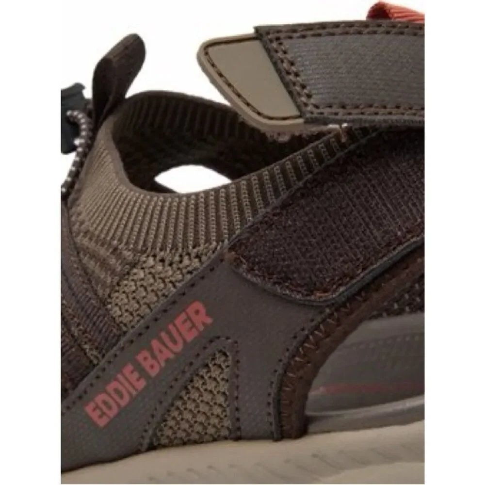 Eddie Bauer Men's Yesler Fisherman Sport Sandal Dark Brown Closed-Toe